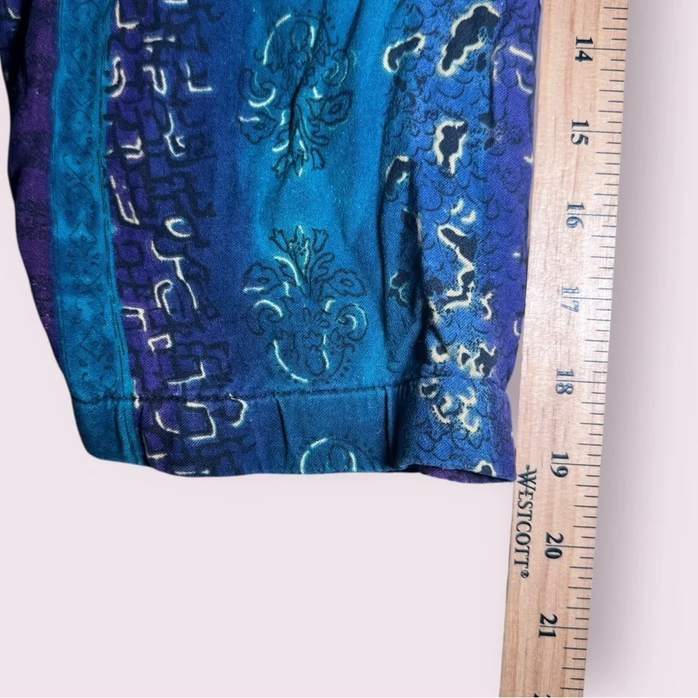 Vintage 80s 90s Grunge Silk Bomber Jacket with a Boho Abstract Print - Picture 8 of 10